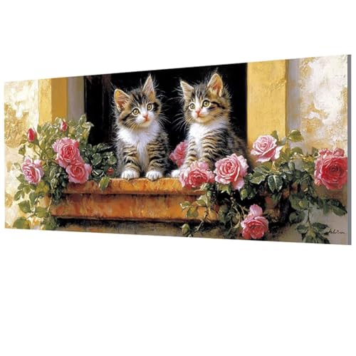 Malen Nach Zahlen Erwachsene Katze, Blume Malen Nach Zahlen Leinwand, DIY Bastelset Erwachsene Paint by Numbers mit Pinseln und Acrylpigment für Wand Deko, Geschenke für Frauen 40x80cm, Model-1699 Malen Nach Zahlen Erwachsene Katze, Blume Malen Nach Zahlen Leinwand, DIY Bastelset Erwachsene Paint by Numbers mit Pinseln und Acrylpigment für Wand Deko, Geschenke für Frauen 40x80cm, Model-1699 von XXDBBDOU