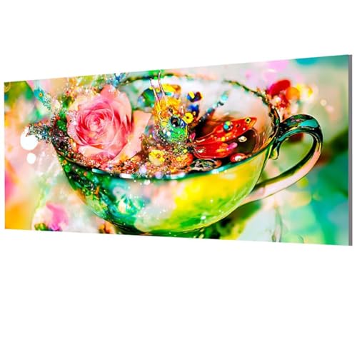 XXDBBDOU Blume Malen Nach Zahlen Erwachsene Groß XXL 100x200cm, Malen Nach Zahlen Tasse DIY Farbe Acrylfarbe ölgemälde Set für Zimmer Deko Aesthetic, Geschenke für Frauen, Model-0272 von XXDBBDOU