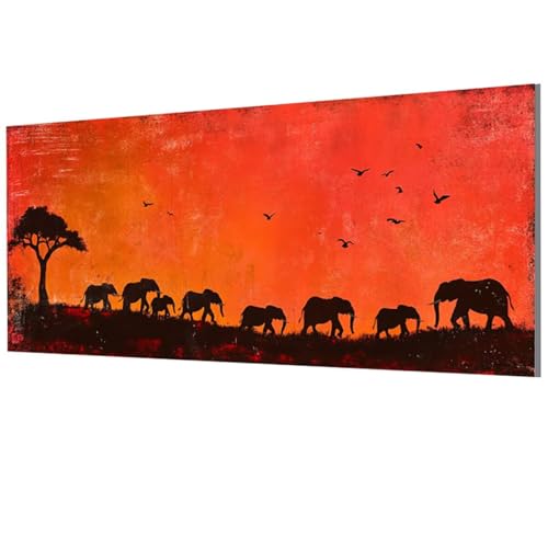 XXDBBDOU Elefant Malen Nach Zahlen Erwachsene Groß XXL 60x120cm, Malen Nach Zahlen Tier DIY Farbe Acrylfarbe ölgemälde Set für Zimmer Deko Aesthetic, Geschenke für Frauen, Model-0172 von XXDBBDOU