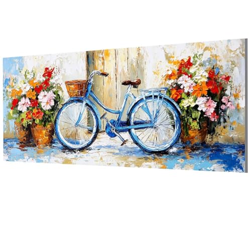 XXDBBDOU Fahrrad Malen Nach Zahlen Erwachsene Groß XXL 60x120cm, Malen Nach Zahlen Blume DIY Farbe Acrylfarbe ölgemälde Set für Zimmer Deko Aesthetic, Geschenke für Frauen, Model-0071 von XXDBBDOU