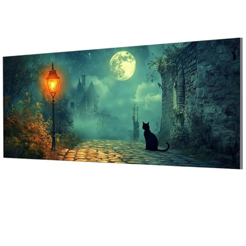 XXDBBDOU Katze Malen Nach Zahlen Erwachsene Groß XXL 60x120cm, Malen Nach Zahlen Mond DIY Farbe Acrylfarbe ölgemälde Set für Zimmer Deko Aesthetic, Geschenke für Frauen, Model-0062 von XXDBBDOU