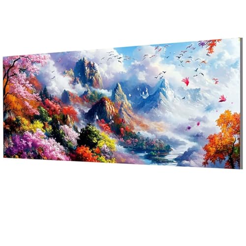 XXDBBDOU Malen Nach Zahlen Erwachsene Landschaft, Berg Malen Nach Zahlen Leinwand, DIY Bastelset Erwachsene Paint by Numbers für Zimmer Deko Wohnzimmer, Geschenke 30x60cm, Model-0104 von XXDBBDOU