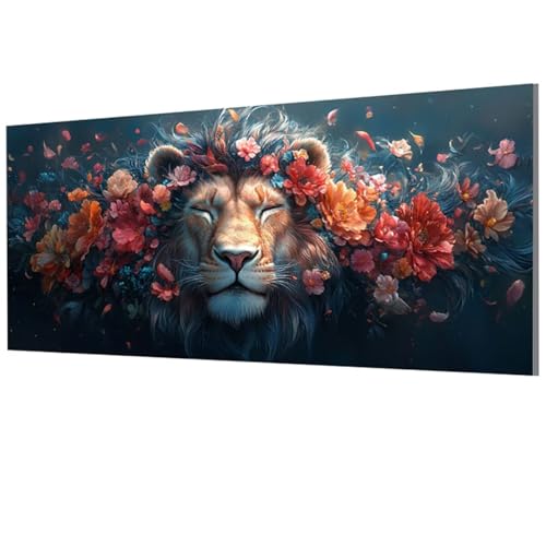 XXDBBDOU Malen Nach Zahlen Erwachsene LöWe, Blume Malen Nach Zahlen Leinwand, DIY Bastelset Erwachsene Paint by Numbers für Zimmer Deko Wohnzimmer, Geschenke 40x80cm, Model-0159 von XXDBBDOU