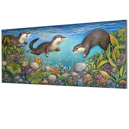 XXDBBDOU Otter Malen Nach Zahlen Erwachsene Groß XXL 60x120cm, Malen Nach Zahlen Tier DIY Farbe Acrylfarbe ölgemälde Set für Zimmer Deko Aesthetic, Geschenke für Frauen, Model-0128 von XXDBBDOU