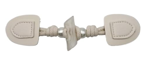 XXHNBF Knöpfe im chinesischen Stil, 3 Paar 20 cm weiße Perlen-Lederknöpfe for Aufnähen von Knebelverschluss aus Leder for Mäntel, Strickjacken, Jacken(White) von XXHNBF