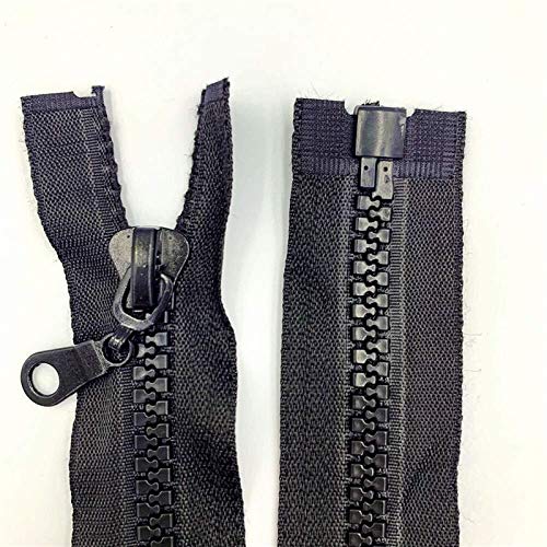 XXHNBF Reißverschluss für Taschen, Reißverschlüsse 2PCS 8# Bulk Separating Resin Jacket Zippers, Zipper Black Molded Plastic Zippers, von XXHNBF