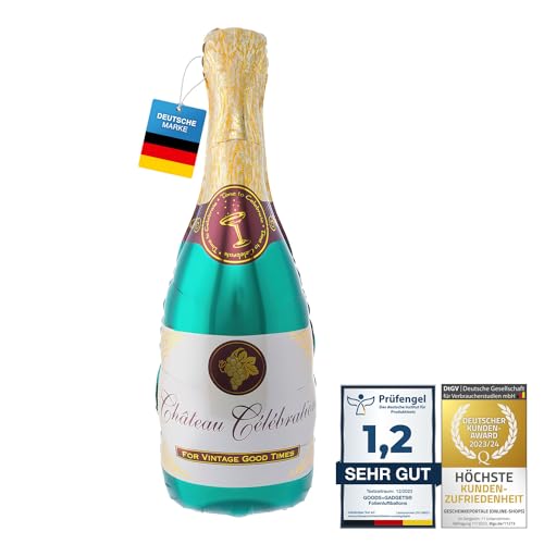 Champagner-Flasche Heliumballon 110x45cm Luftballon Helium-Ballon Sylvester-Deko Party-Dekoration von XXL Folienballon