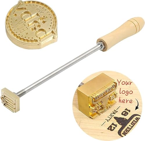 Benutzerdefinierte Holz Branding Eisen personalisiert Leder Branding Stempel Kuchen Burger Fleisch Brander personalisiert, gerade/biegen Pole (gebogen, S) von XXTONE