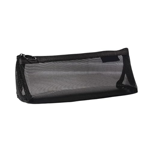 Zip Beutel Federmäppchen aus Netzstoff, große Kapazität, transparente Kosmetiktasche, Organizer, Reißverschluss, Schreibwarentasche, mehrfarbig Plastiktasche Mit ReißVerschluss(Black) von XYLRSMH