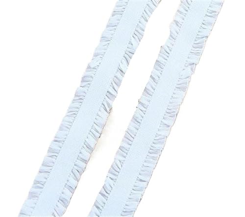 XYTUJK Gummiband 13mm X5yards Band Flaches Nylon Elastisches Gummiband Unterwäsche Schultergurt Doppelschichtiger Rand Falten BH Gürtel DIY Spitze Nähen(White) von XYTUJK