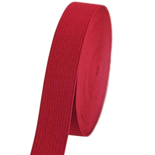 XYTUJK Gummiband 2/5/10M 2CM Bunte Flache Gummibänder Hohe Elastische Latex Gestrickte Dicke Gummi Seil Band DIY Kleidungsstück Hosen Nähen Zubehör(Dark red,5M_20MM) von XYTUJK