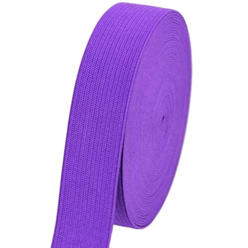 XYTUJK Gummiband 2/5/10M 2CM Bunte Flache Gummibänder Hohe Elastische Latex Gestrickte Dicke Gummi Seil Band DIY Kleidungsstück Hosen Nähen Zubehör(Deep Purple,10M_20MM) von XYTUJK