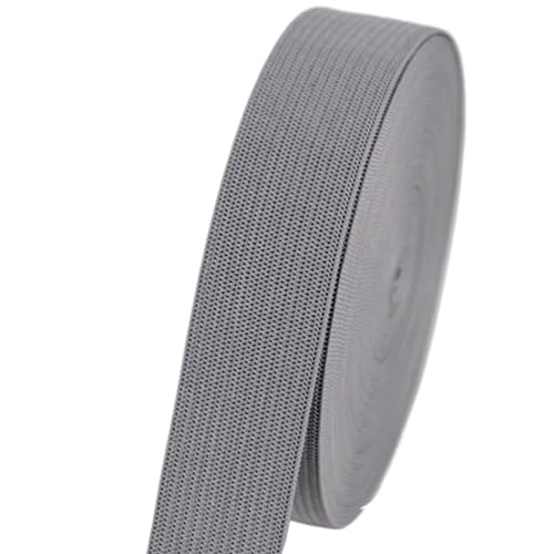 XYTUJK Gummiband 2/5/10M 2CM Bunte Flache Gummibänder Hohe Elastische Latex Gestrickte Dicke Gummi Seil Band DIY Kleidungsstück Hosen Nähen Zubehör(Medium Gray,10M_20MM) von XYTUJK