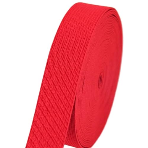 XYTUJK Gummiband 2/5/10M 2CM Bunte Flache Gummibänder Hohe Elastische Latex Gestrickte Dicke Gummi Seil Band DIY Kleidungsstück Hosen Nähen Zubehör(Red,2M_20MM) von XYTUJK