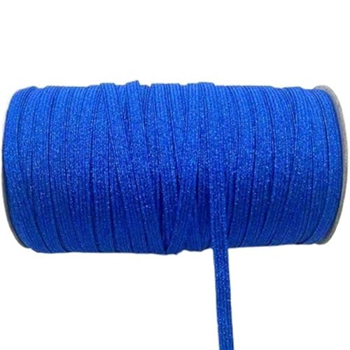 XYTUJK Gummiband 2/5yards 6mm Elastisches Band Golddraht Glitter Elastisches Spandexband for Besatz Nähen Stoff DIY Kleidungsstück Nähzubehör(Blue-1,5yard) von XYTUJK