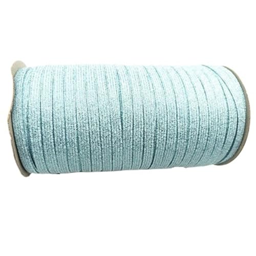 XYTUJK Gummiband 2/5yards 6mm Elastisches Band Golddraht Glitter Elastisches Spandexband for Besatz Nähen Stoff DIY Kleidungsstück Nähzubehör(Light Blue-1,2yard) von XYTUJK