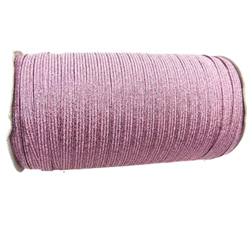 XYTUJK Gummiband 2/5yards 6mm Elastisches Band Golddraht Glitter Elastisches Spandexband for Besatz Nähen Stoff DIY Kleidungsstück Nähzubehör(Rose red-1,5yard) von XYTUJK