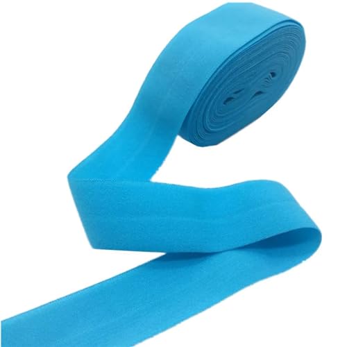 XYTUJK Gummiband 25 mm x 5 Yards elastisches Band, Mehrzweck-Spandex-Band, for Nähen, Spitzenbesatz, Taillenband, Bekleidungszubehör(Lake Blue) von XYTUJK