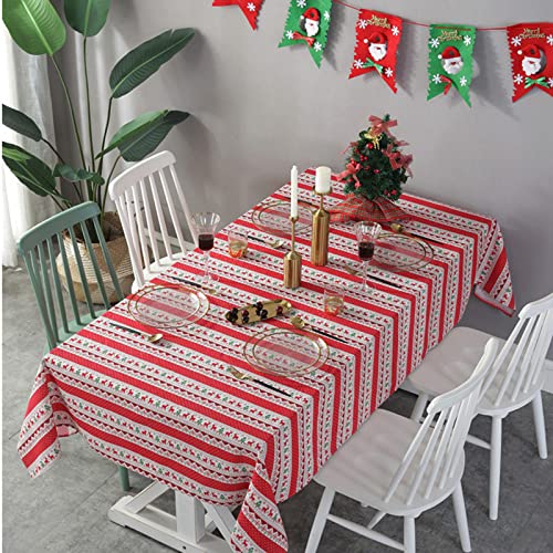 XYXHEII Rechteckige Baumwoll-Leinen-Tischdecke 90x90cm, Strapazierfähige Tischdecken, Weihnachtstischdecke Für Partys, Waschbare Tischdecke Für Esszimmer Und Küche von XYXHEII