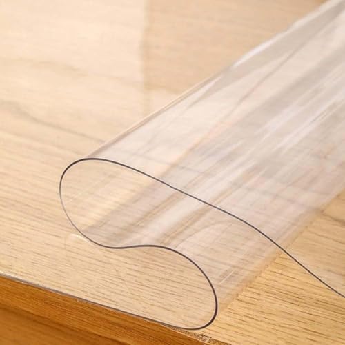 XYXHEII PVC Tischdecke Transparent, Tischdecke Zum Esstische, Plastik Tischdecke, Durchsichtige Tischdecke, Abwaschbar Wasserdicht Tischschutzfolie, Tischdecke Rechteckig von XYXHEII