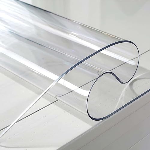 XYXHEII Tischdecke PVC Transparent, Abwaschbar Wasserdicht Tischschutzfolie, Hochwertige Plastik Tischdecke, Durchsichtige Rechteckig Tischdecke, Tischdecke Zum Esstische von XYXHEII