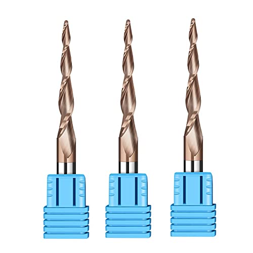 XYXXBB Spiralkugeln-Nase verjüngte Endmühle-Hartmetall 6mm Schaft 2 Flöten-Router-Bit-Holzbearbeitung CNC 2D 3D. Schnitzbits Metallfrässchneider (Cutting Edge Length : R0.25-30.5-D6-75L) von XYXXBB