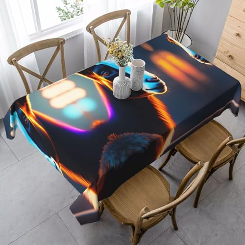 XZDAL Elegante und langlebige, ultra-realistische Cyberpunk-Ziege, rechteckig, 89 x 140 cm, für Abendessen, Brunch, Hochzeit und mehr von XZDAL