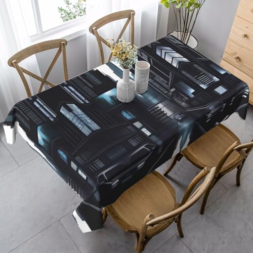 XZDAL Elegante und langlebige Dark Future Tischdecke, rechteckig, für Abendessen, Brunch, Hochzeit und mehr, 89 x 140 cm von XZDAL