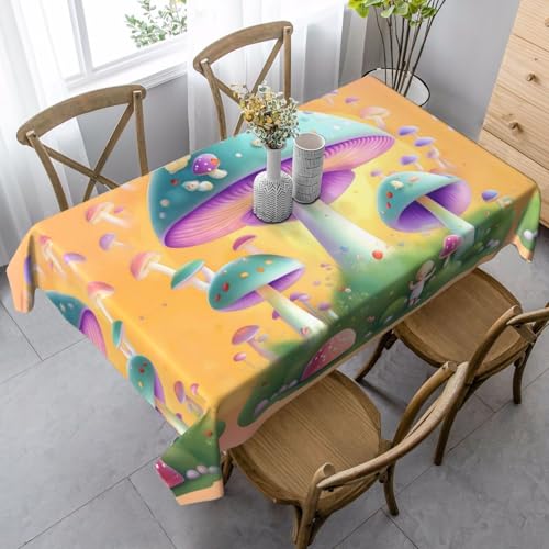 XZDAL Elegante und langlebige Fantasy-Pilz-Tischdecke, rechteckig, für Esszimmer, Brunch, Hochzeit und mehr, 89 x 140 cm von XZDAL