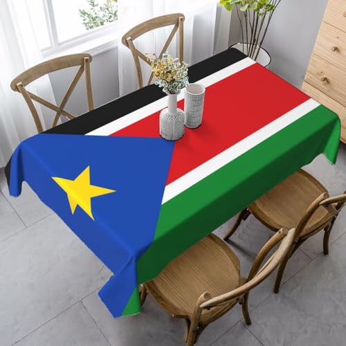 XZDAL Elegante und langlebige Flagge des Südsudan, rechteckig, 89 x 140 cm, für Abendessen, Brunch, Hochzeiten und mehr von XZDAL