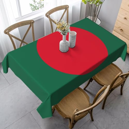 XZDAL Elegante und langlebige Flagge von Bangladesch, rechteckige Tischdecke für Esszimmer, Brunch, Hochzeit und mehr, 89 x 140 cm von XZDAL