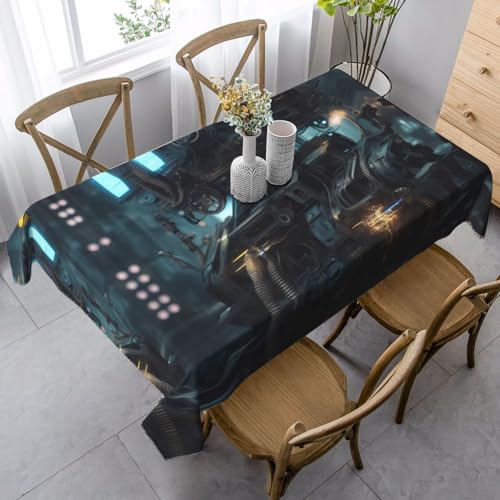 XZDAL Elegante und langlebige Future Robot Tischdecke, rechteckig, für Abendessen, Brunch, Hochzeit und mehr, 89 x 140 cm von XZDAL