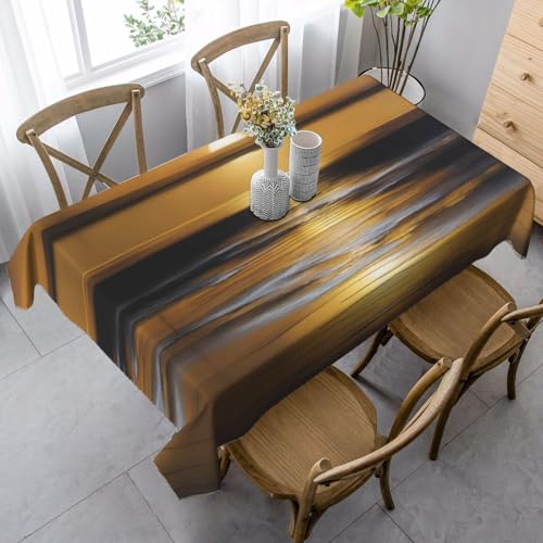 XZDAL Elegante und langlebige Golden Horizon rechteckige Tischdecke für Esszimmer, Brunch, Hochzeit und mehr, 89 x 140 cm von XZDAL