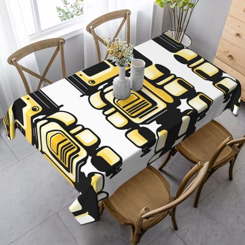 XZDAL Elegante und langlebige Retro-Roboter-Tischdecke, rechteckig, für Abendessen, Brunch, Hochzeit und mehr, 89 x 140 cm von XZDAL