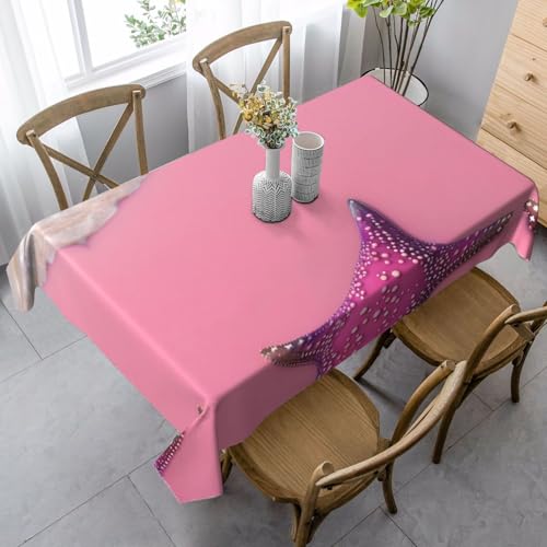 XZDAL Elegante und langlebige Tischdecke, rechteckig, für Abendessen, Brunch, Hochzeit und mehr, 89 x 140 cm, Pink Sand Beach von XZDAL