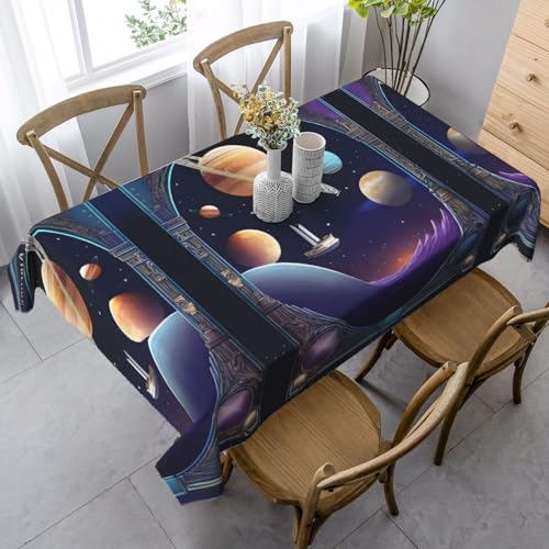 XZDAL Elegante und langlebige Tischdecke "Cosmic Voyage", rechteckig, für Abendessen, Brunch, Hochzeiten und mehr, 89 x 140 cm von XZDAL