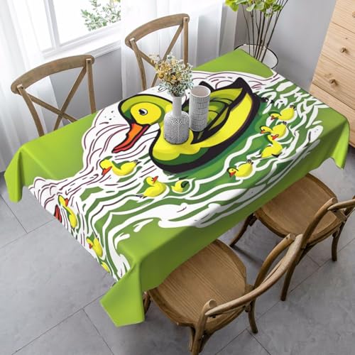 XZDAL Elegante und langlebige Tischdecke mit Entenbeflockung, rechteckig, für Esszimmer, Brunch, Hochzeit und mehr, 89 x 140 cm von XZDAL