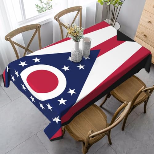 XZDAL Elegante und langlebige Tischdecke mit Flagge Ohio, rechteckig, 89 x 140 cm, für Abendessen, Brunch, Hochzeiten und mehr von XZDAL