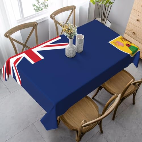 XZDAL Elegante und langlebige Tischdecke mit Flagge der Türken- und Caicosinseln, 89 x 140 cm, rechteckige Tischdecke für Esszimmer, Brunch, Hochzeit und mehr von XZDAL