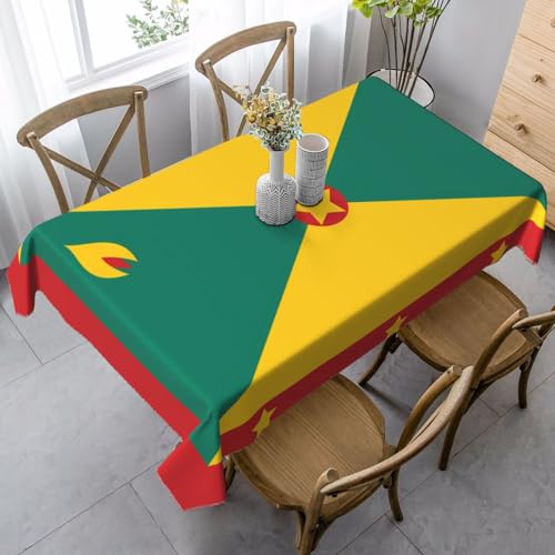 XZDAL Elegante und langlebige Tischdecke mit Flagge von Grenada, rechteckig, für Esszimmer, Brunch, Hochzeit und mehr, 89 x 140 cm von XZDAL