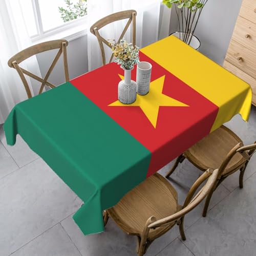 XZDAL Elegante und langlebige Tischdecke mit Flagge von Kamerun, 89 x 140 cm, rechteckig, für Esszimmer, Brunch, Hochzeit und mehr von XZDAL