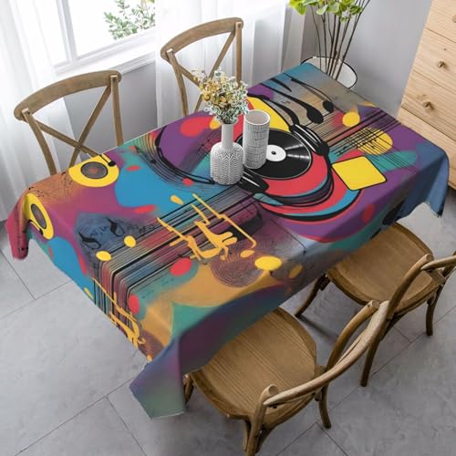 XZDAL Elegante und langlebige Tischdecke mit Musikstimmung, rechteckig, für Abendessen, Brunch, Hochzeiten und mehr, 89 x 140 cm von XZDAL