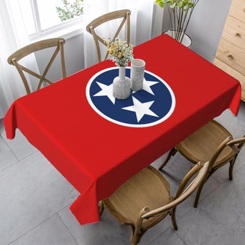 XZDAL Elegante und langlebige Tischdecke mit Nationalflagge Tennessee, rechteckig, für Abendessen, Brunch, Hochzeiten und mehr, 89 x 140 cm von XZDAL