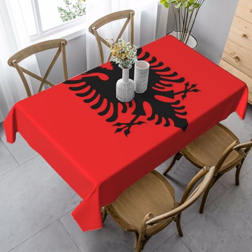 XZDAL Elegante und langlebige Tischdecke mit albanischer Flagge, rechteckig, für Esszimmer, Brunch, Hochzeit und mehr, 89 x 140 cm von XZDAL