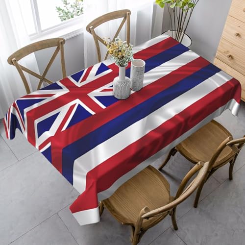 XZDAL Elegante und langlebige Tischdecke mit amerikanischer Flagge von Hawaii, 89 x 140 cm, rechteckig, für Esszimmer, Brunch, Hochzeit und mehr von XZDAL