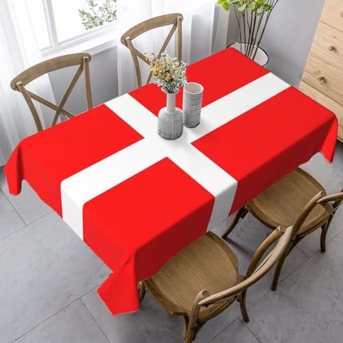 XZDAL Elegante und langlebige Tischdecke mit dänischer Flagge von Dänemark, rechteckig, 89 x 140 cm, für Abendessen, Brunch, Hochzeiten und mehr von XZDAL