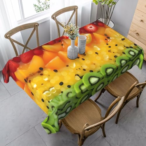 XZDAL Elegante und langlebige Tischdecke mit frischem Obst, rechteckig, für Abendessen, Brunch, Hochzeiten und mehr, 89 x 140 cm von XZDAL