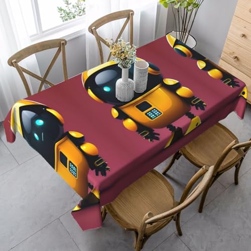 XZDAL Elegante und langlebige Tischdecke mit intelligentem Roboter, rechteckig, für Esszimmer, Brunch, Hochzeit und mehr, 89 x 140 cm von XZDAL