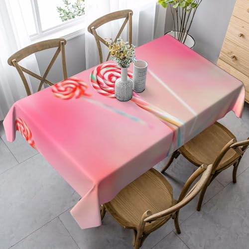 XZDAL Elegante und langlebige bunte Lutscher-Tischdecke, rechteckig, für Abendessen, Brunch, Hochzeit und mehr, 89 x 140 cm von XZDAL