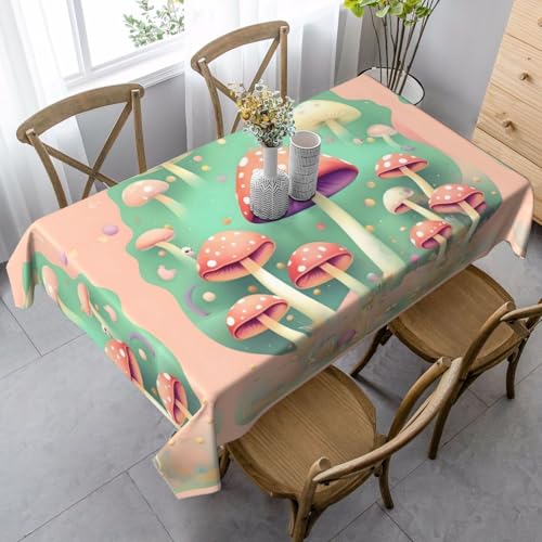 XZDAL Elegante und langlebige rechteckige Tischdecke "Dream Mushroom" für Esszimmer, Brunch, Hochzeit und mehr, 89 x 140 cm von XZDAL